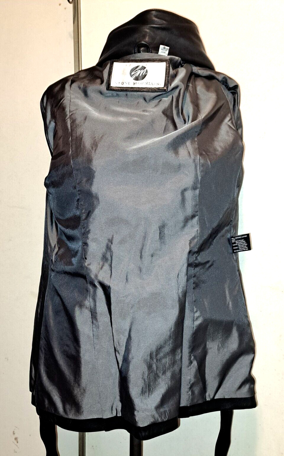 NEW STONE MOUNTAIN LAMB SKIN LEATHER MEDIUM BLACK JACKET BELT HIP LENGTH WOMEN