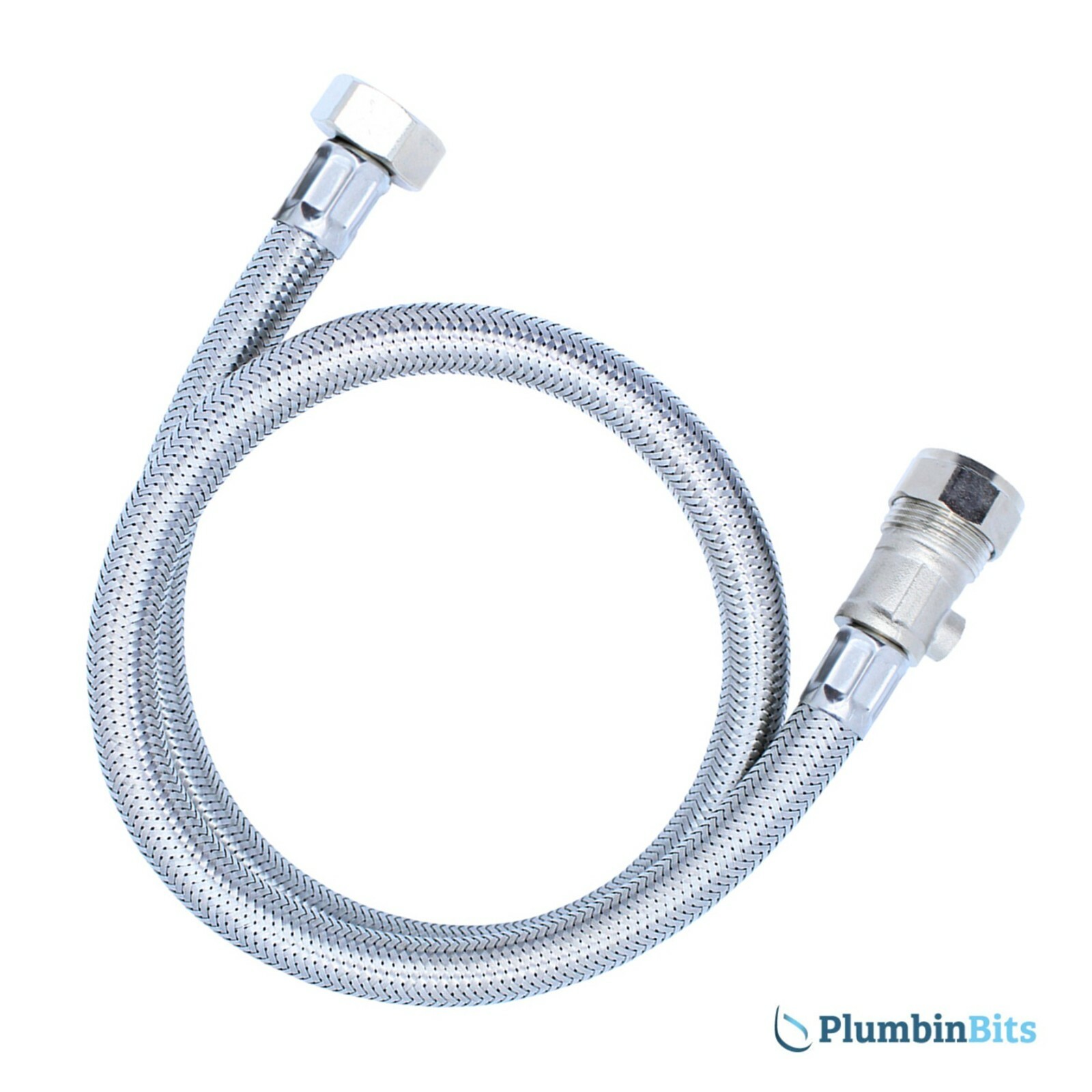 22mm x 3/4"" BSP Flexible Braided Steel BATH Tap Connector & Isolator 900mm SSH6C