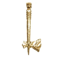 New 14k Yellow Gold 3D Tomahawk Pendant