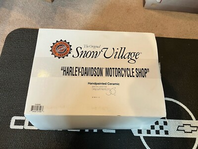 Department 56 Snow Village Harley Davidson Motorcycle Shop #54886 Retired NIB