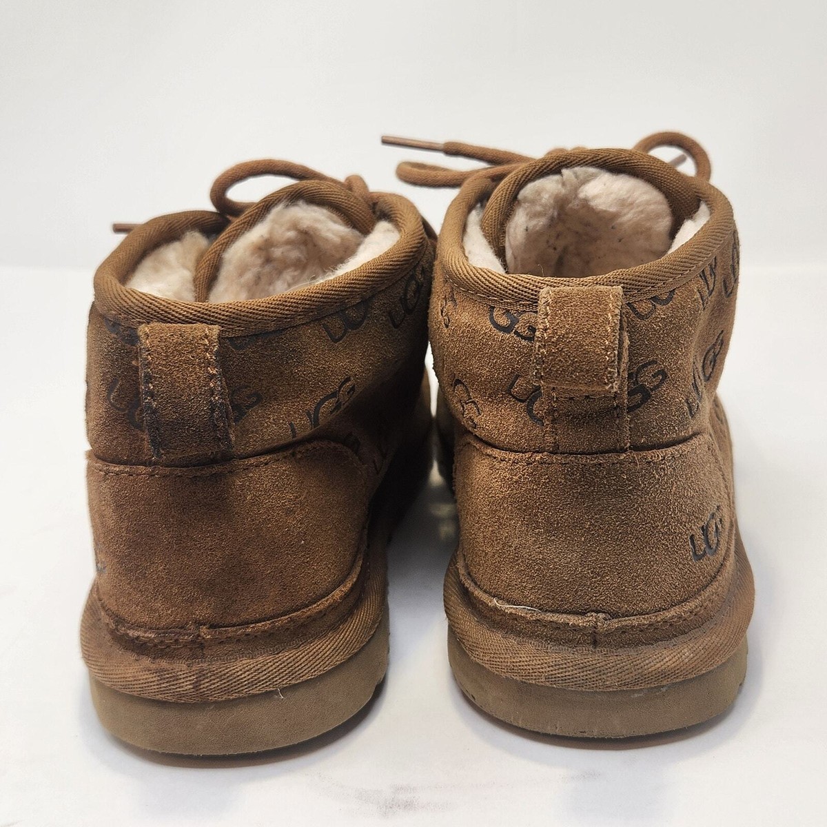 UGG Neumel Embossed All Over Logo Chukka Boots Women Size 6 