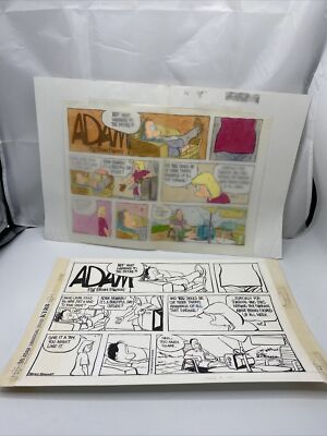 BRIAN BASSET ORIGINAL ADAM PEN INK White Out ART Comic DAILY 1991 Universal BH