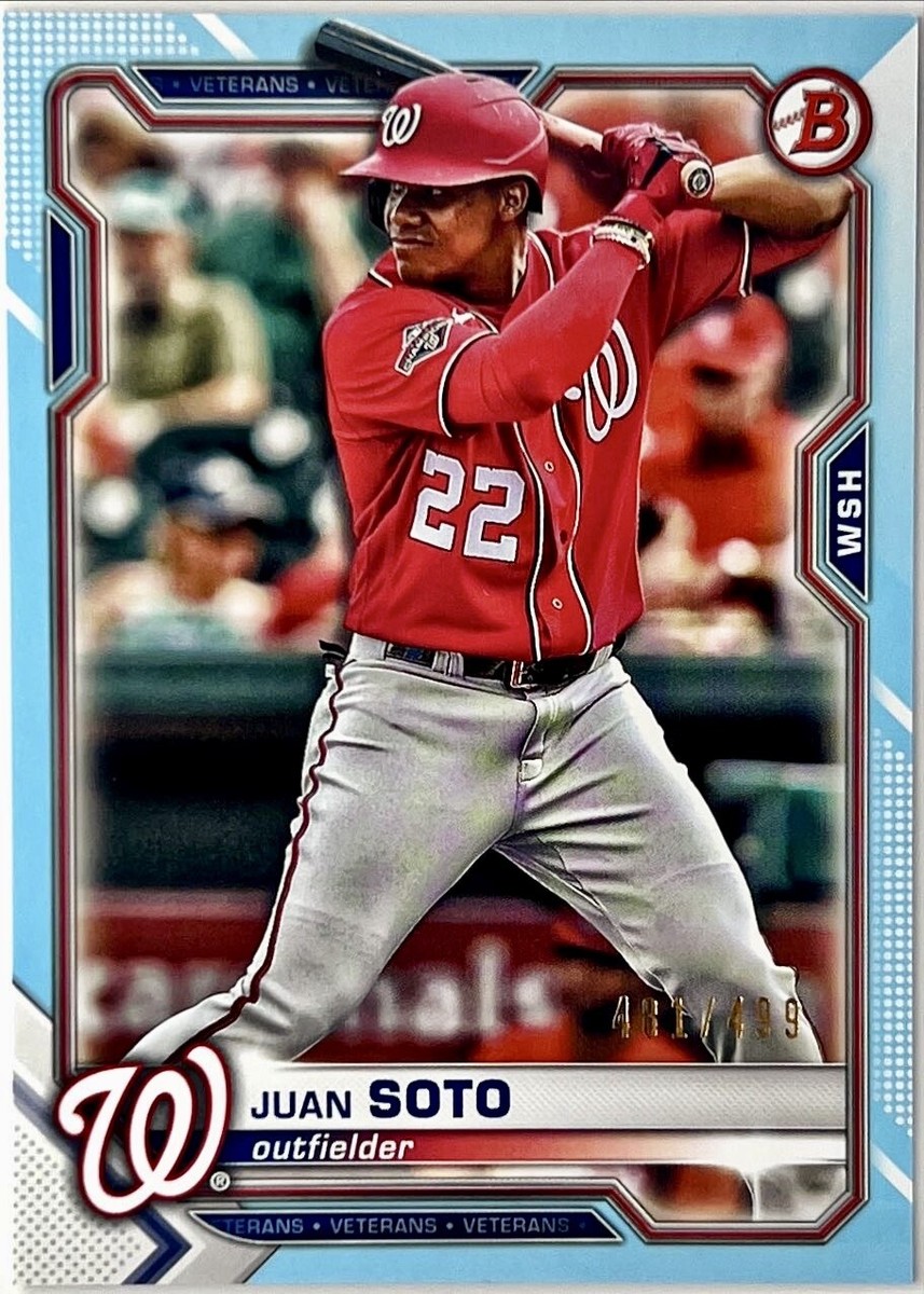 フアン・ソトTopps Bowman 2021カード ワシントン・ナショナルズ JUAN SOTO 2021 Bowman Sky Blue /499 WASHINGTON NATIONALS | eBay
