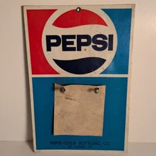 VTG Cardboard Pepsi Calendar Sign Display Pepsi-Cola Bottling Co Mt. Carmel PA