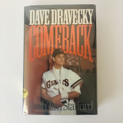 Comeback Dave Dravecky Tim Stafford 1990 HC/DJ SIGNED 1st /1st Giants Padres MLB