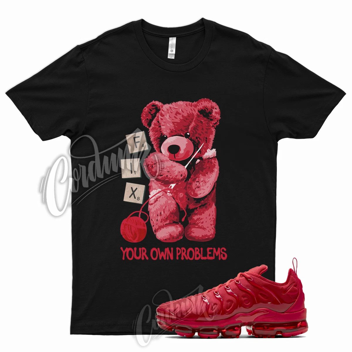 Red vapormax 2025 plus shirt