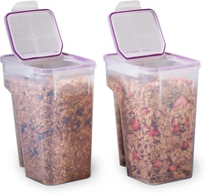 Airtight 2-Pack (22.8 Cup) Cereal Dispenser Storage Containers, Flip-Top Lid BPA
