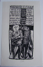 Karl-Georg Hirsch "Morgenchoral",Holzstich (1978)signiert,33x15cm,Blatt 40x24cm