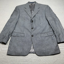 Ralph Lauren Sport Coat Mens 40 Regular Gray Houndstooth Silk Wool Single Vent