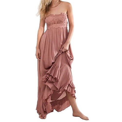 blue and gold maxi dress Baltic Born Womens Agnes Satin Maxi Dress | Blue + Gold