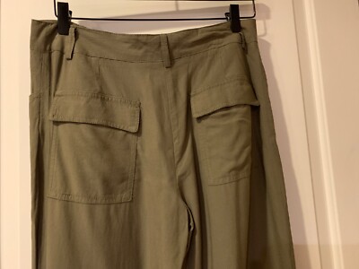 Pantalon Femme Max Studio Olive Taille 6 - Coupe Flare Cropped, Viscose, Neuf Avec étiquettes
