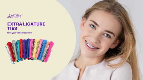 Brackets de ortodoncia dental ligaduras bandas elásticas de goma color mixto ARTMAN - Vídeo 1 de 1