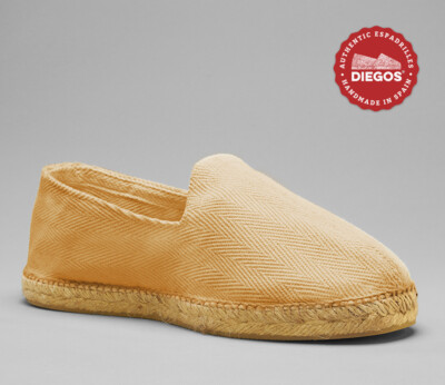 Diegos  French style brown herringbone espadrilles shoes for men, Made in Spain