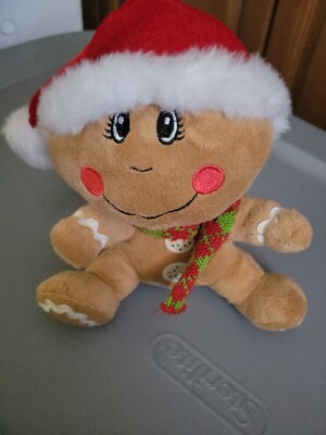 Dan Dee Collectors Choice Gingerbread Man in Santa Hat Christmas Plush