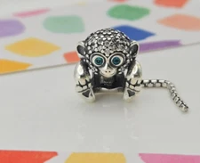 Authentic Pandora Silver Sparkling  Monkey Charm