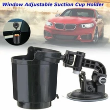 Black Window Adjustable Suction Cup Mount Drink Beverage Holder Vehicle Car Auto