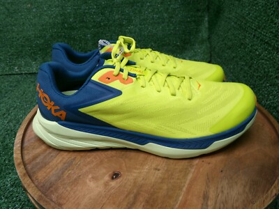 Hoka One One Mens Zinal Trail Running Shoe Evening Blue Coral Yellow Size 12.5 D