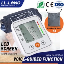 Heart Rate Digital LCD Blood Pressure Monitor Voice BP Cuff Gauge Meter Machine