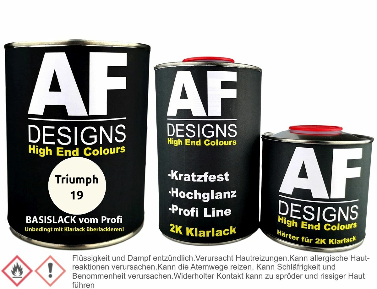 Pintura base Triumph 19 New White 1,25 L barniz transparente endurecedor pintura de coche lista para pulverizar