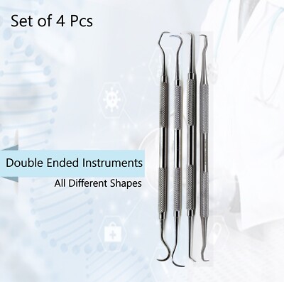 4 Pcs Dental Hygienist Jaquette Towner Sickle Scaler Diagnostic Explorer Probes