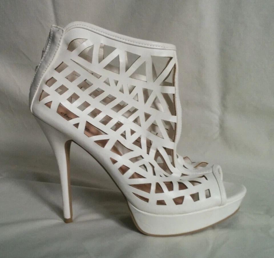 Charlotte Russe Mujer Zapatos Tacón Alto Blanco Peep-toe Stiletto Botines Talla 10 Foto 2 de 4