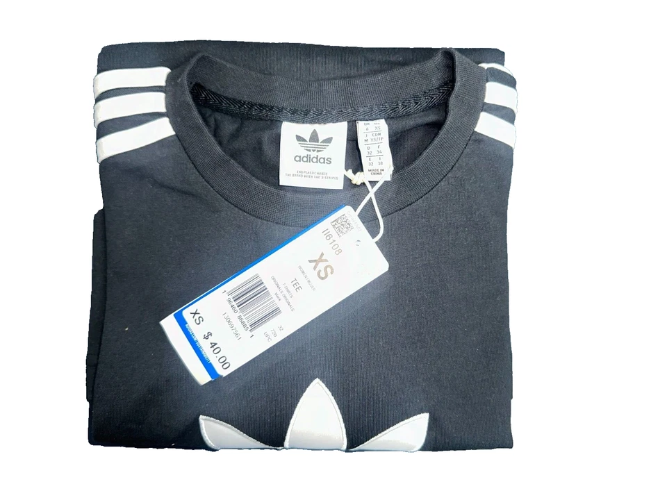 Adidas Women's Originals Tee T-Shirt Black Different Size - Image 3 of 3