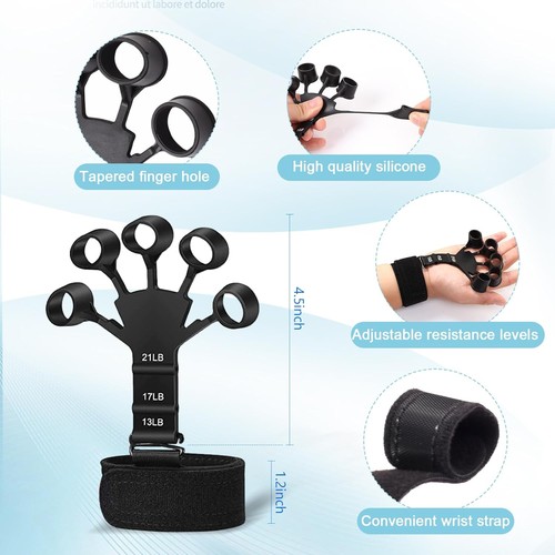 5 PCS Grip Strength Trainer Kit, Hand Gripper Strengthener, Forearm Strengthener - Picture 5 of 7