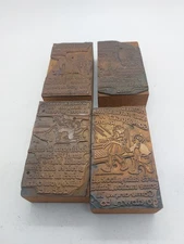 Lot Of 4 Vintage Radio Themed Letter Press Printing Blocks