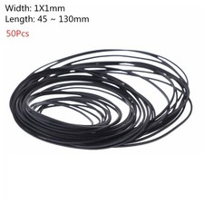 50Pcs/set 1mm Flat Rubber Belt 45-130mm for Recorders 45-130mm