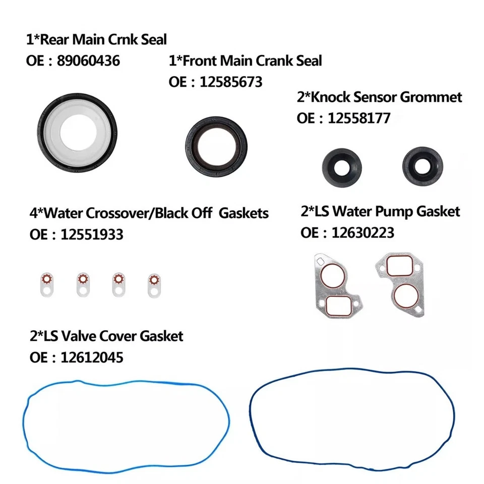 For GMC Sierra 5.3L 4.8L Chevy Silverado 1500 Tahoe 2002-06 Head Full Gasket Set Foto 2 de 4