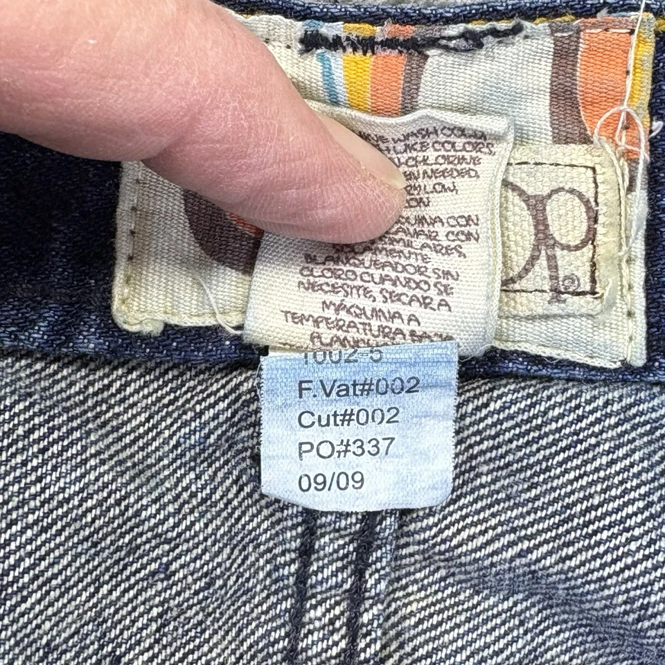 Pantalones de mezclilla Ocean Pacific OP para hombre 38x32* Bootcut azul oscuro Y2K descoloridos bigotes Foto 4 de 4