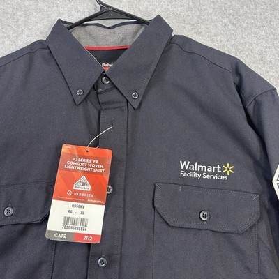 Walmart Facility Services Bulwark FR iQ Series Work Shirt XL CAT 2 NWT
