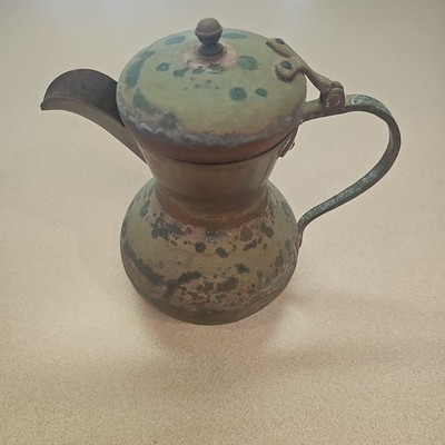 Vintage Arabic/Turkish Brass and Copper Coffee Pot Mid Century Modern Unmarked