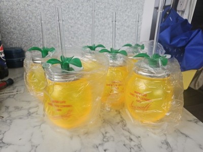 6 SMIRNOFF VODKA Lemon-Shaped Plastic Cups with Straws PROMOTION GIVEAWAY Buffet