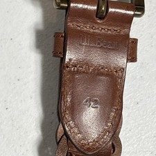 LL Bean Brown Leather Woven Braided Belt Brass Buckle Size 40 Used