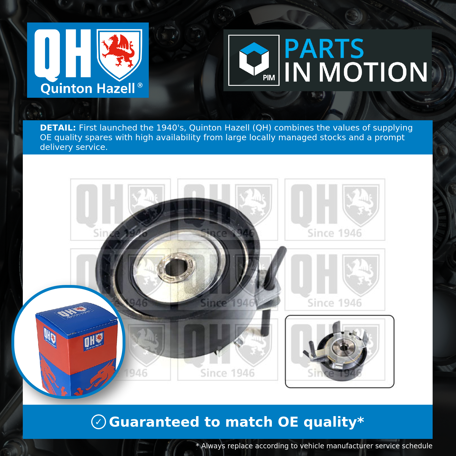 Timing Belt Tensioner QTT1314 Quinton Hazell 1765052 CM5G6K245EB 2429662 Quality