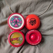 Vintage Duncan Yo-Yo Lot  4 Butterfly Wheels Long Spin Profly Neo