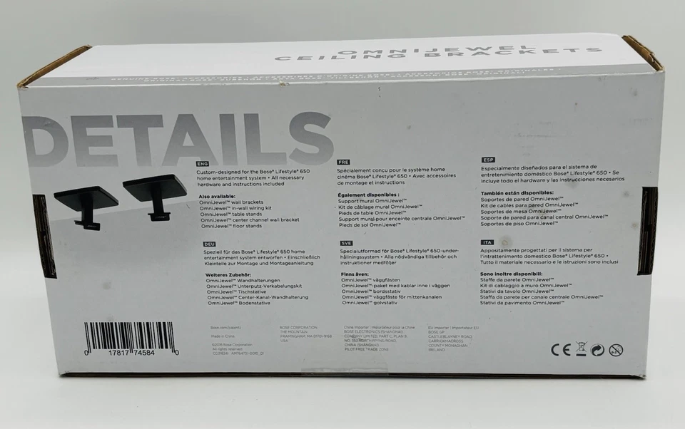 Bose Pair of OmniJewel Ceiling Brackets For Bose 650 or 700 Speakers - Image 2 of 3