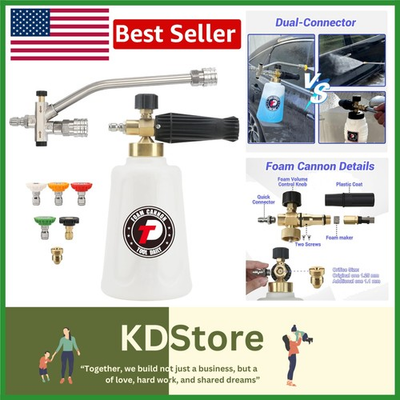 #ad Dual Connector Foam Cannon Pressure Washer 3600 PSI with 5 Nozzles $53.99