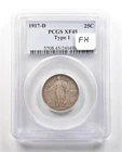 1917-D Standing Liberty Quarter Type 1 XF45 PCGS *4837