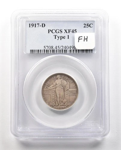 1917-D Standing Liberty Quarter Type 1 XF45 PCGS *4837