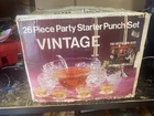 Anchor Hocking Vintage 600/92 Party Starter Punch Bowl Set w/Ladle Grapes