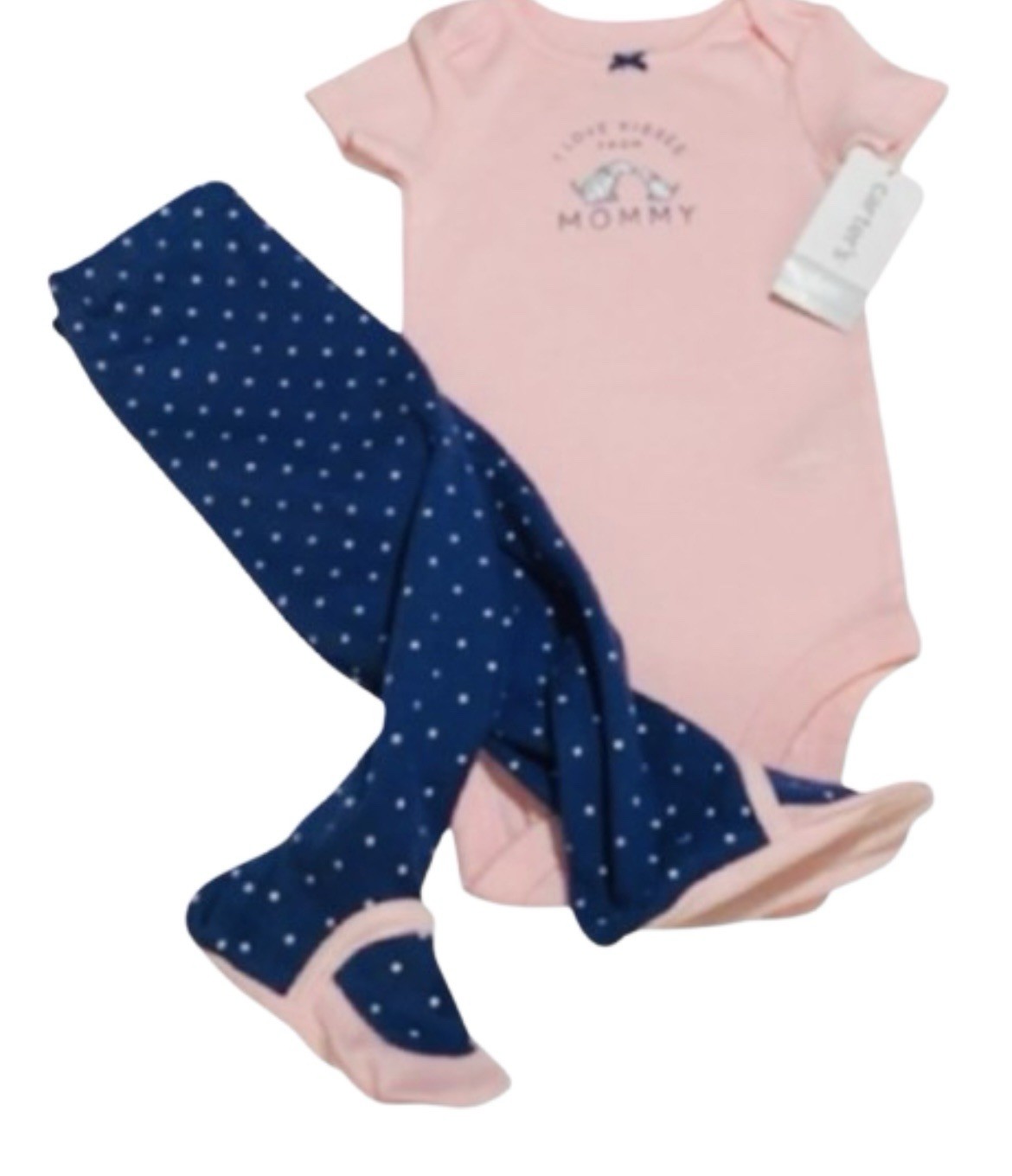 Carter's NWT Girl 2pc Set Size  6m Bodysuit Footed Bottoms