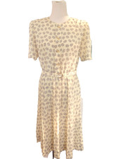 Vintage 1980s Lady Carol of New York Secretary Dress Size 10 Yellow Short Sleeve