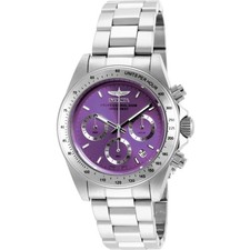 Invicta Women's Watch Speedway Chrono Purple Dial Silver Tone Bracelet 16656