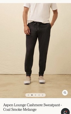 Faherty Aspen Lounge Cashmere Sweatpant - Coal Smoke Melange