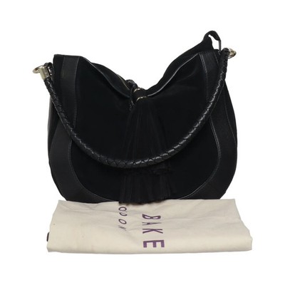 Ted Baker, Umhängetasche, Damen, Baumwolle/Leder, Schwarz, Einfarbig, 32 #xZR