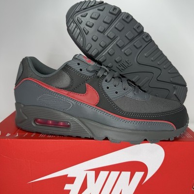Nike Air Max 90 Premium Iron Grey University Red Men's Sizes