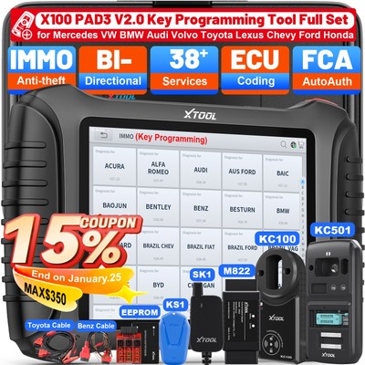 2026 XTOOL X100 PAD3 KC501 KS1 SK1 M822 IMMO Key Programmer Auto Diagnostic Tool
