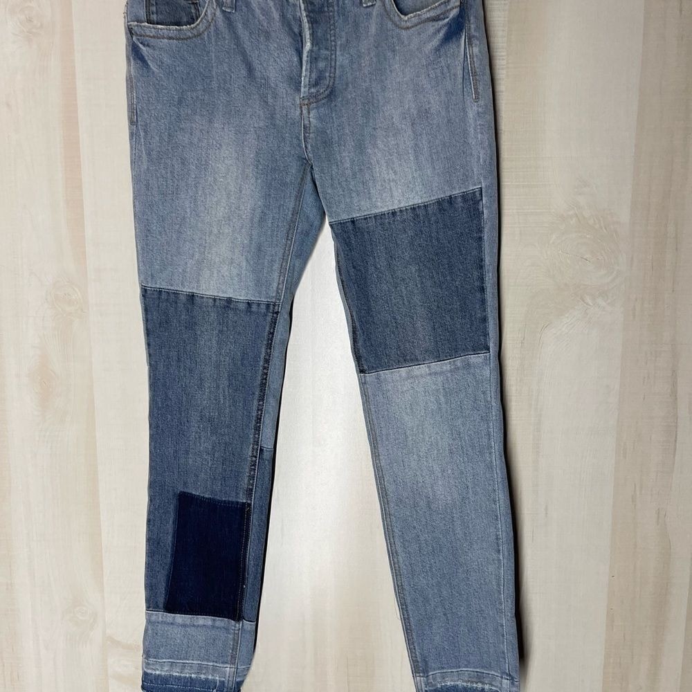 Free People patchwork button fly denim jeans, siz… - image 15